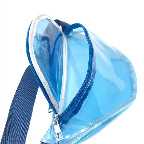 Clear Blue Fanny Pack Polyurethane Mini Bag - Picture 4 of 4